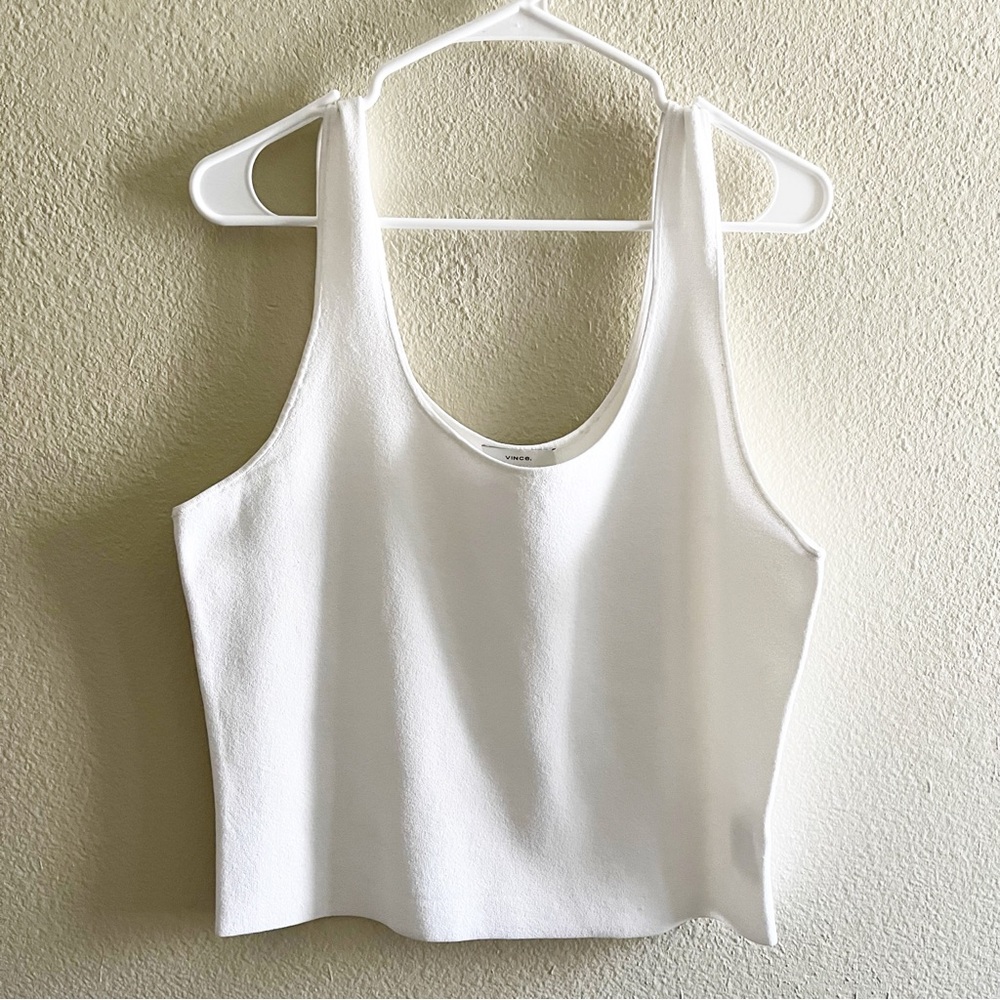 Vince White Knit Tank Top
